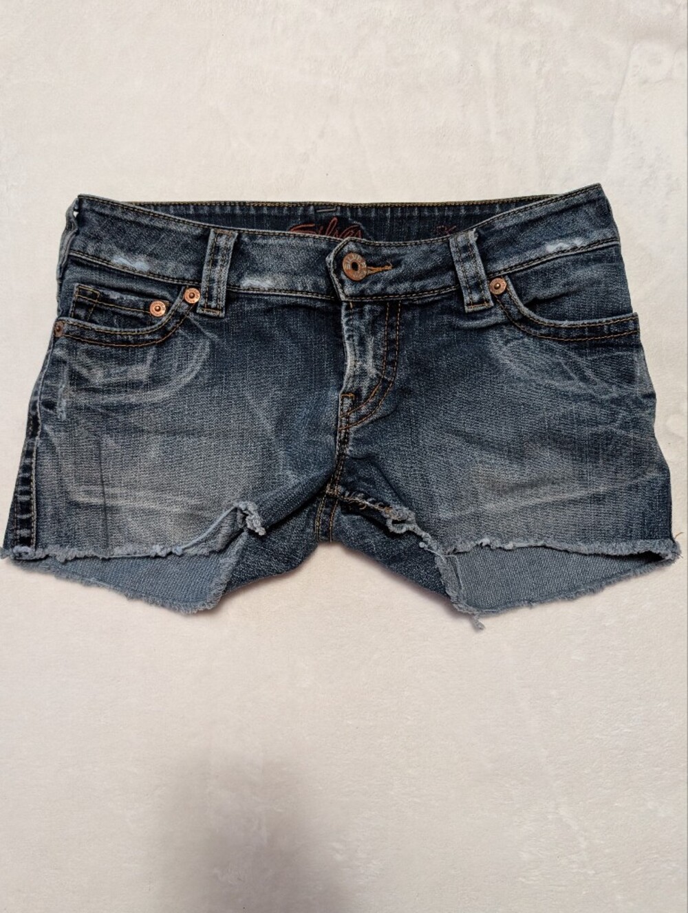 Silver Jeans Women's Dark Blue Distressed Denim Shorts